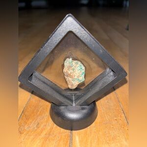 Raw natural turquoise 7 grams crystal display case included